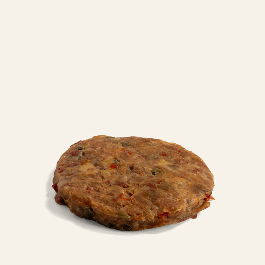 Hamburguesa de pollastre i verdures